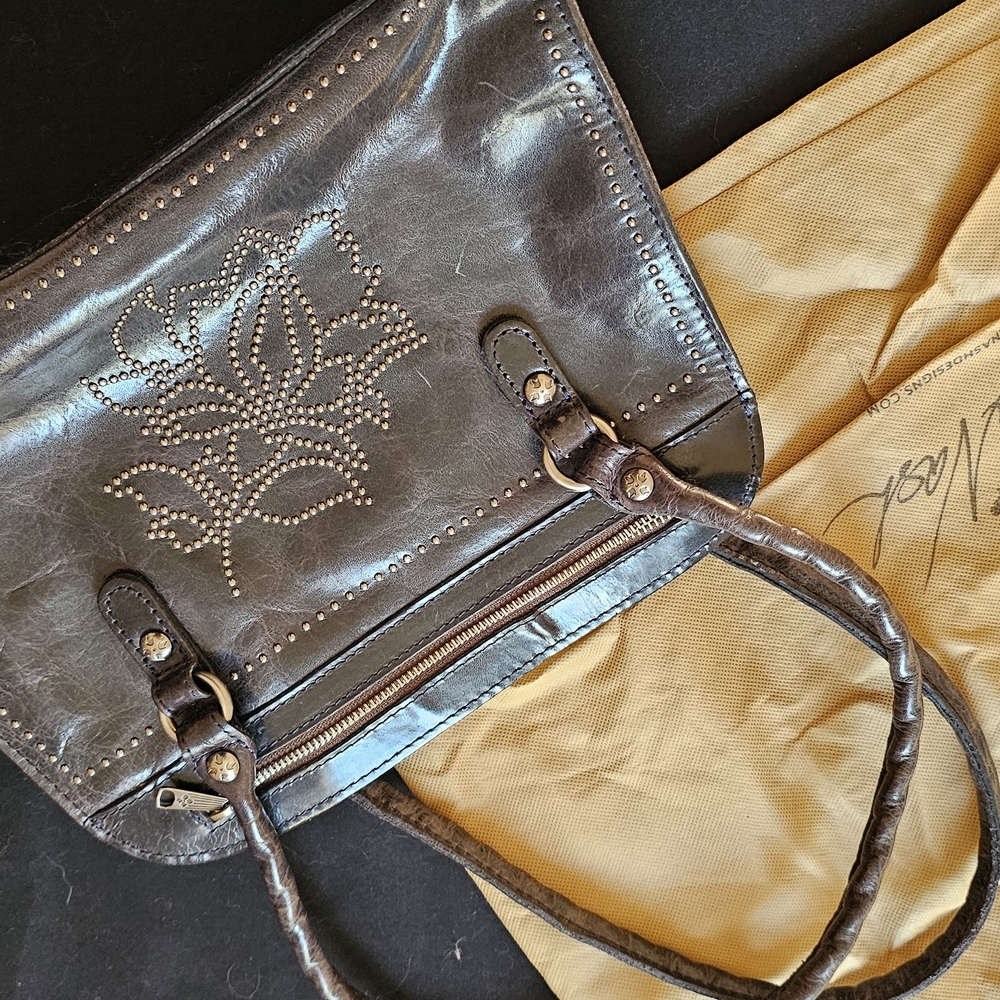 Chic Black Studded Leather Shoulder Bag